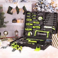 FASTPRO 198-Piece Household Tool Set,Home Repairing Tool Set with Toolbox, Green