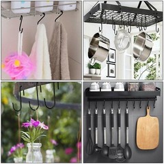 10 PCS Heavy Duty Steel S Shaped Hooks Hanging Hangers Pan Pot Holder Rack