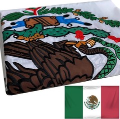 Mexico Flag 3×5 Ft Embroidered Mexican National Flag Polyester Brass Grommets