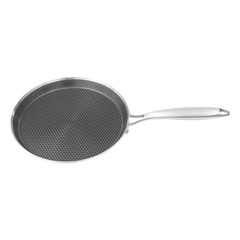 10-Inch Stainless Steel Non-Stick Crepe Pan with Flat Design for Easy Cooking