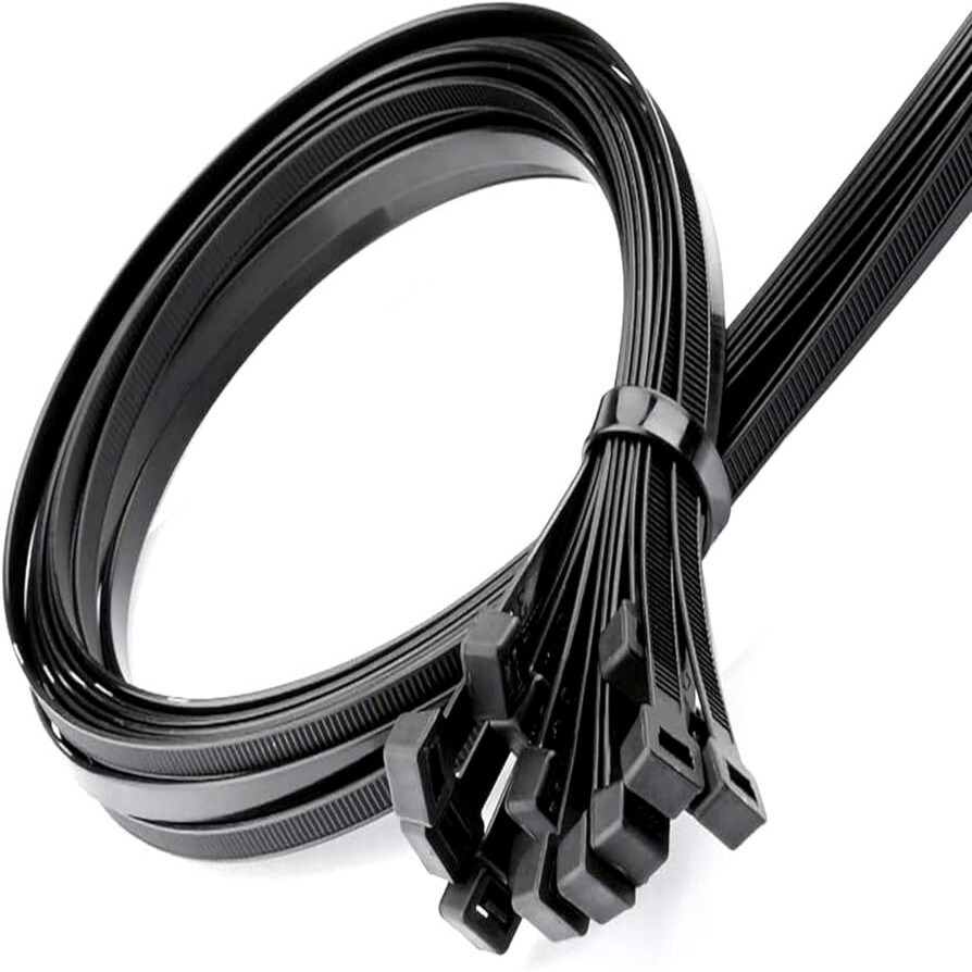 (24″ INCH) 10 – 20 PACK BLACK CABLE ZIP TIES Heavy Duty UV Resistant Nylon 66 UL
