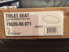 Porcher 70620-00.071 Ovale Elongated Slow Close Toilet Seat, Biscuit