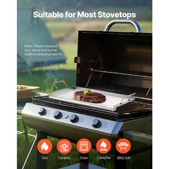 23×16 in Flat Top Griddle Stainless Steel Universal BBQ Grill Pan Cookware
