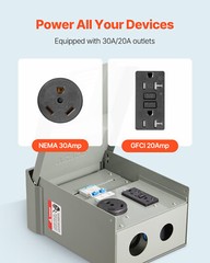 Temporary Power Outlet Panel RV Electrical Panel 20 30 Amp RV Outlet Box
