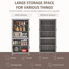 64″ 4-Door Freestanding Kitchen Pantry Cabinet with 5-Tier Shelves,Refurbised