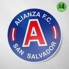 (4 Pack) Alianza FC El Salvador Vinyl Sticker Decal Calcomania San Salvador