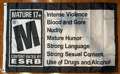 Video Game Rating Flag Banner 3 Feet x 5 Feet