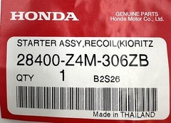 Genuine Honda GX120 160 Engine Recoil Pull Starter Brand New 28400-z4m-306zb Red