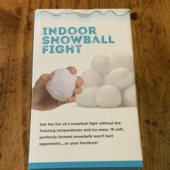 Snowtime Anytime Indoor Snowball Fight Set of 16 Soft Winter White Snowballs