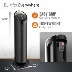 Lasko CT22495 22″ Ceramic Tower Heater with Remote Control