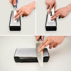 Doublesided Diamond Sharpening Stone Whetstone Knife Sharpener with Storage Base