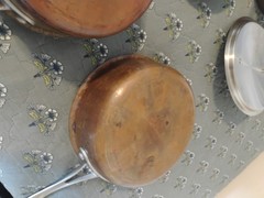 10 pc Calphalon Tri-Clad Copper Bottom Stainless Cookware Set Pots Pans Lids.