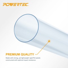 POWERTEC Clear Pipe, 2-1/2-Inch x 36-Inch Long, Rigid Plastic Tubing (70176)