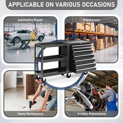 Rolling Tool Chest Tool Box with 7 Drawers & Wheels & Drawer Liners for Garage