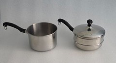 Farberware Double Boiler 2 Qt Stainless Steel Saucepan Pot w/Lid Vintage