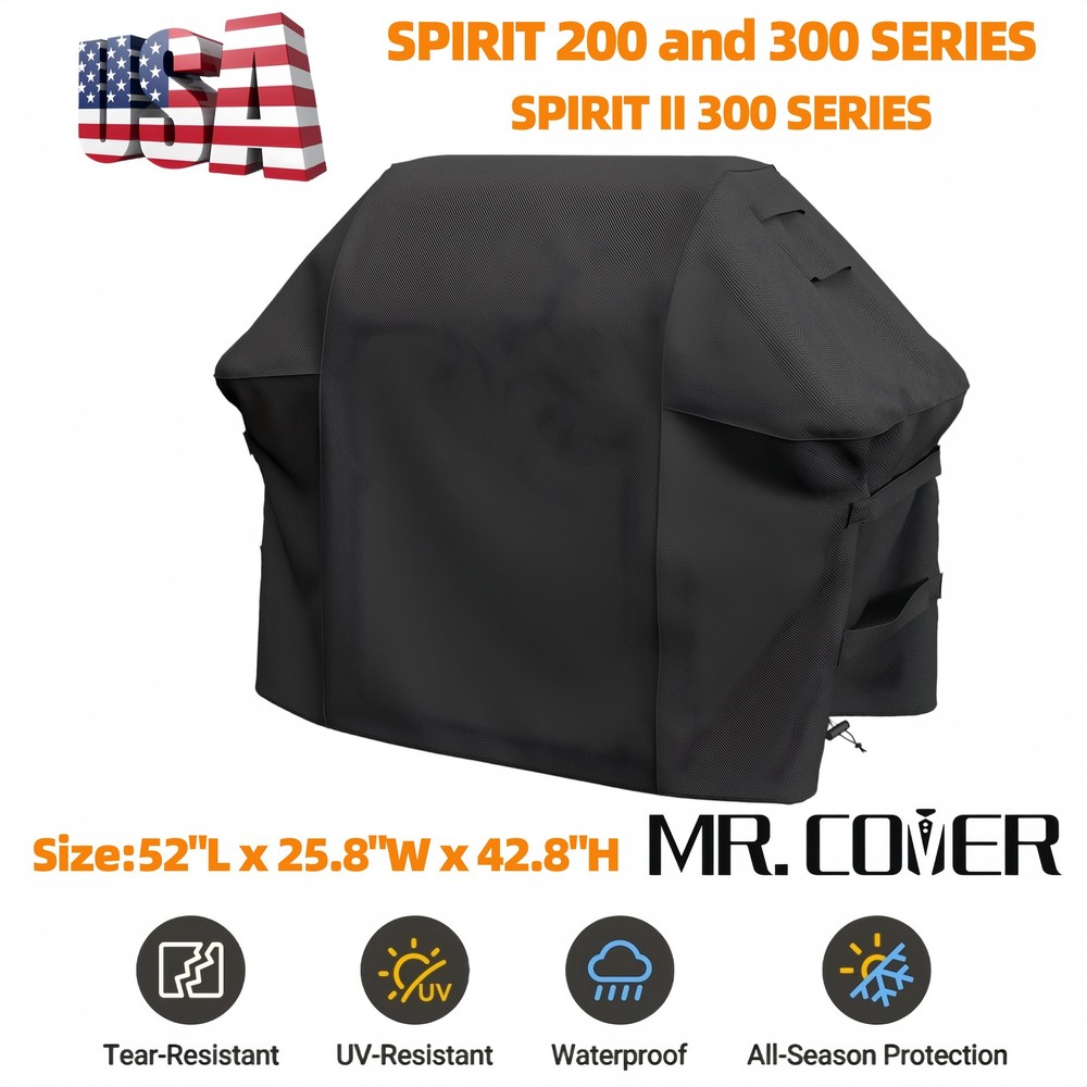 7106 Heavy Duty Weber Grill Cover 52″ Waterproof Spirit II 300 E310 E315 Cover