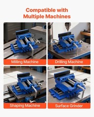 VEVOR Cross Slide Drill Press Vise 4 Inch 2 Way X-Y Axis Bench Vise Cast Iron