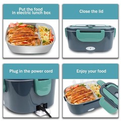 1.5L Electric Heating Lunch Box Portable for Car Office Food Warmer Container US