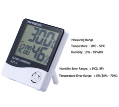 Thermometer Indoor Digital LCD Hygrometer Temperature Humidity Meter Alarm Clock