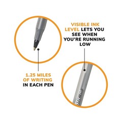 BIC Round Stic Xtra Life Black Ballpoint Pens, Medium Point (1.0mm), 12-Count…