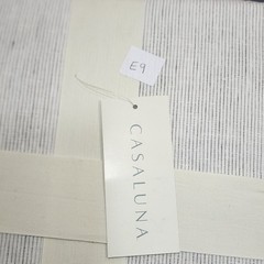 Casaluna 100% Linen 3pc Full Queen Duvet Cover Set White Gray Pinstripe