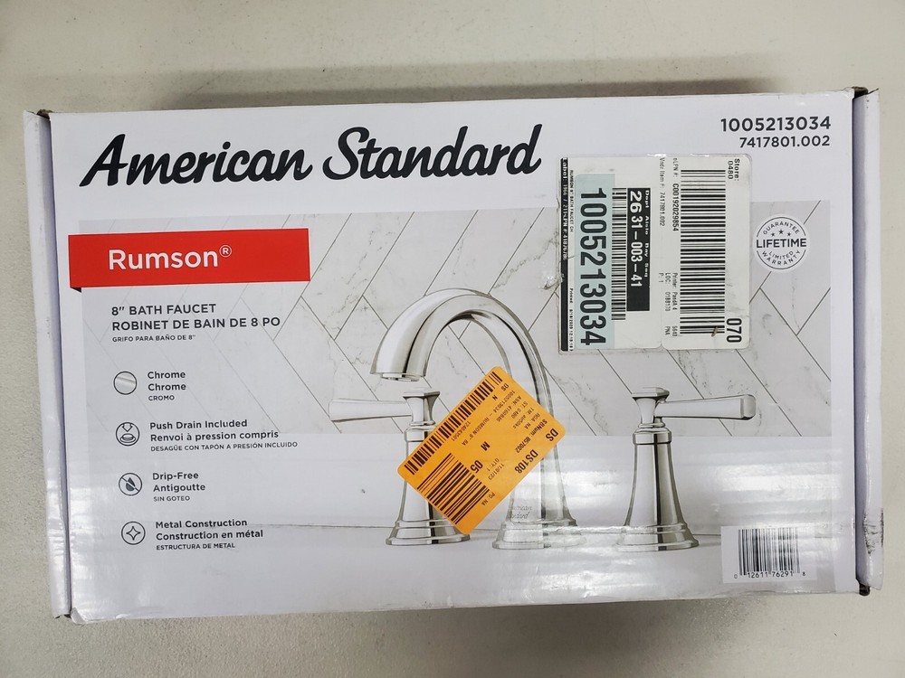 American Standard Rumson 8″ Wide-Spread 2-Handle Bathroom Faucet – Chrome