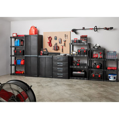 Hyper Tough 4-Tier Plastic Shelving Unit, Heavy Duty Garage Storage Rack, 280lb