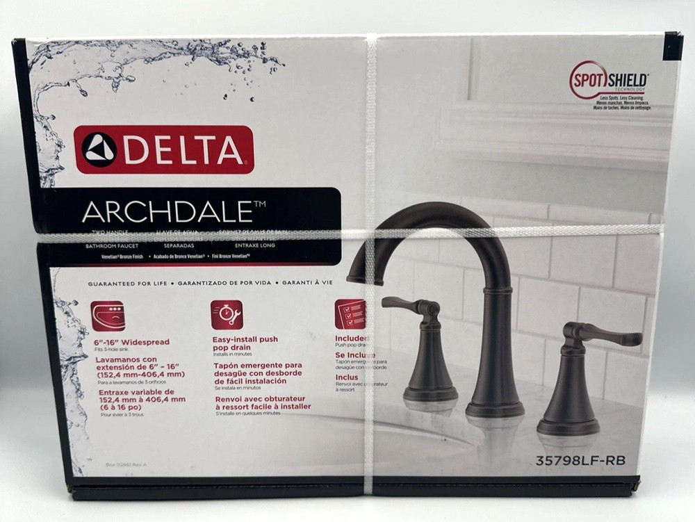 Delta Archdale 2 Handle Wide Spread Bathroom Faucet Venetian Bronze 35798LF-RB