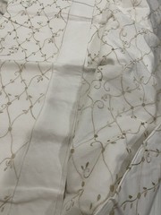 NWT Vietnam 3pc Full Duvet Set 100% Cotton White Embroidery 78”x78”