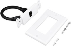 HDMI Wall Plate (1 Port) Built-In Flexible Hi-Speed HDMI Cable with 4K Video 2PC