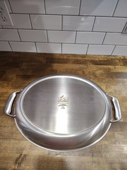 All Clad Metalcrafters Lg. Oval Roasting Pan 17.5×14 Vintage Raised Handles