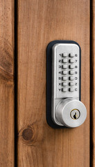 All Weather Mechanical Keyless Deadbolt Door Lock – Satin Nickel