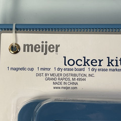 Meijer Locker Kit Set 7-Piece Blue Magnetic Shelf Mirror Dry Erase New