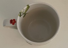 Anthropologie Monarch Monogram Mug “K” Raised Bees Floral, 14 oz, Colorful!