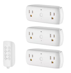 Commercial Electric Wireless Indoor Remote Control AC/DC Adapter, White(3-Pack)