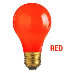 4 Pack CERAMIC SOLID RED BULBS A19 25W 120V Medium E26 Base 25A19 Dimmable