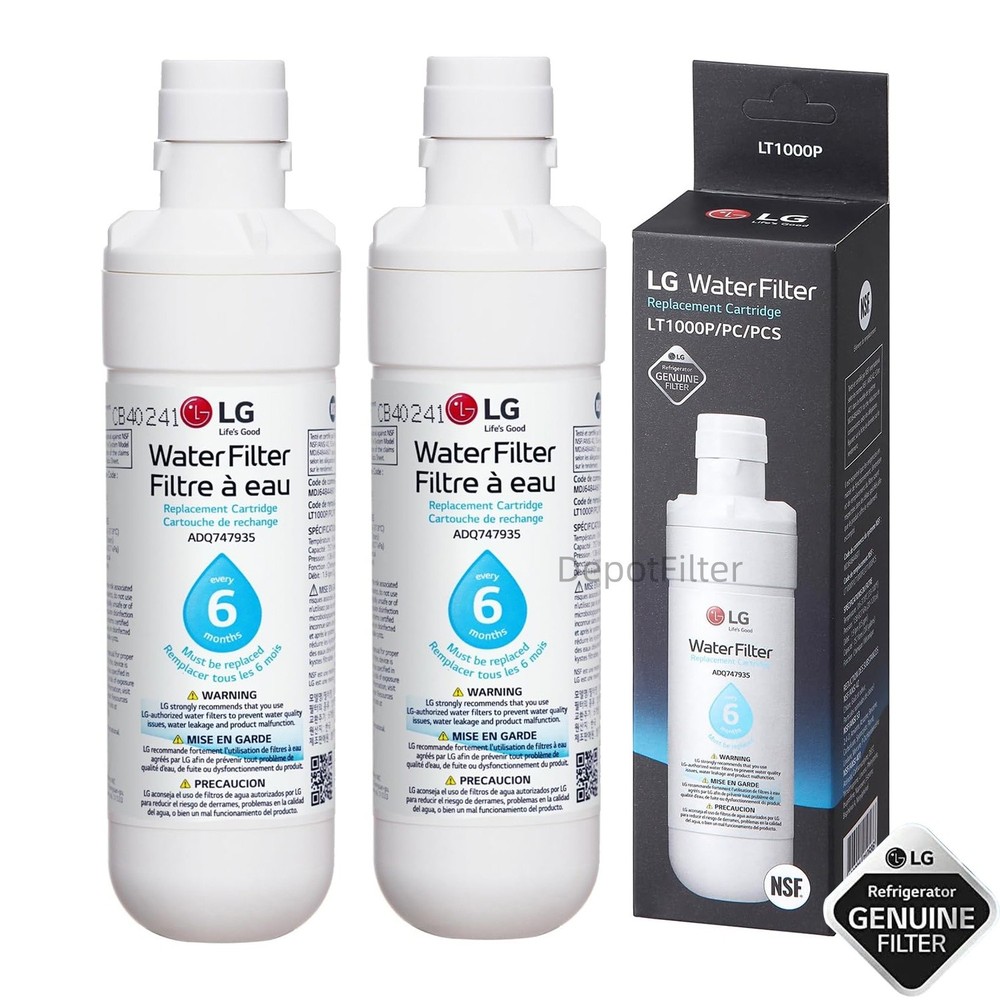 Sealed 2x LG LT1000P Refresh Refrigerator Ice Water Filter ADQ747935 GF-D706BSL