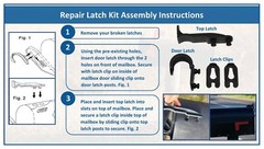 New Plastic Latch Set Kit for Solar Group Standard Mailbox Repair Latch Kit