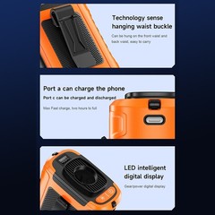 Portable Waist Fan Clip On 10000mAh Rechargeable Personal Cooling Neck Shirt Fan
