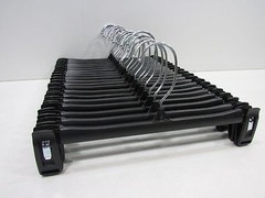 Lot of 70 Black Plastic Pant Hangers 12″ for pants and skirts, FREE SHIPPING