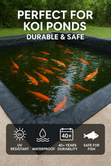 Heavy Duty HDRPE Pond Liner – 20×20 Ft for Fish Ponds & Landscaping