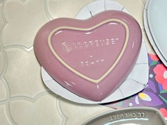 NEW Le Creuset 4pc Heart Plate 17cm Stoneware Dessert Mauve Pink Nutmeg Ganache