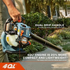 SENIX 4QL 26.5cc 4-Cycle Gas Powered Leaf Blower, 410 CFM/125 MPH, Dual-Grip Han