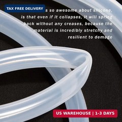 Quickun Pure Silicone Tubing, 1mm ID x 2mm OD High Temp Food Grade Tube Pure Sil