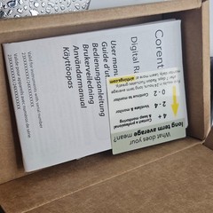 Airthings Corentium Home Digital Radon Detector open box air quaity monitor