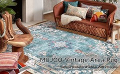 Boho Rug 3’x5′ Machine Washable Teal Small Area Rugs for Entryway Bedroom