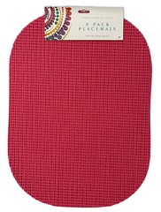 Set of 4 PVC Vinyl Waffle Weave Perforated Placemats None Slip Color 13″x18″