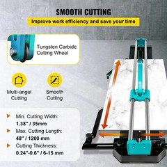 VEVOR 48″ Manual Tile Cutter 1200mm Ceramic Floor Tile Cutter w/ Laser Guide