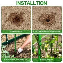 WAENLIR Garden Stakes 72 inch 6ft Sturdy Tomato Stakes, Plant Stakes for Outd…