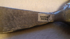 Dansk India Hammered alumiunum salad servers 11″ great patina original paper tag
